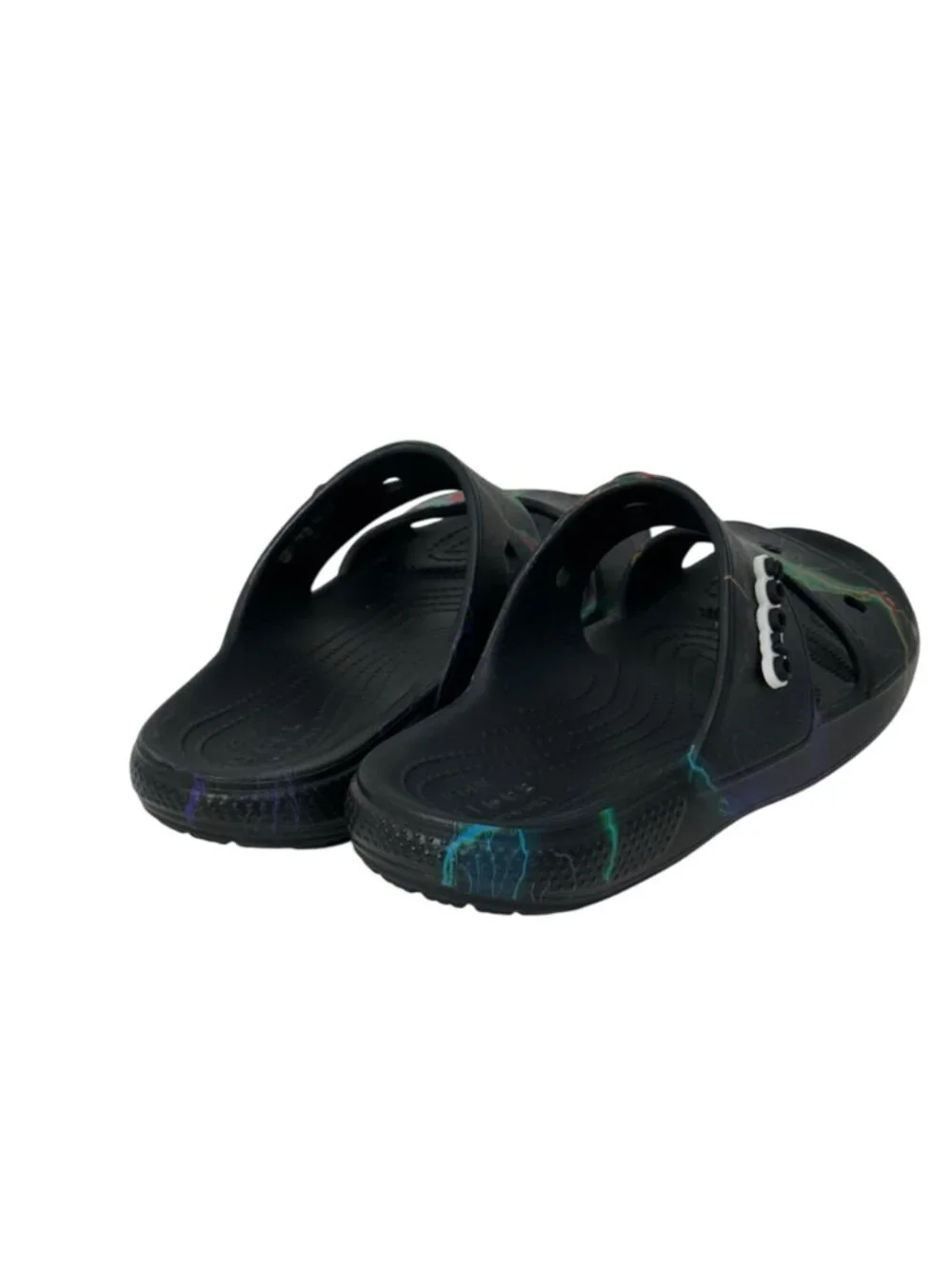 Crocs Mens SZ 7 Women SZ 9 Multicolor Double Strap Slide Sandals Unisex